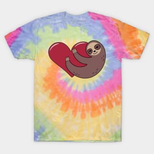 Sloth Hug Heart Snuggle T-Shirt